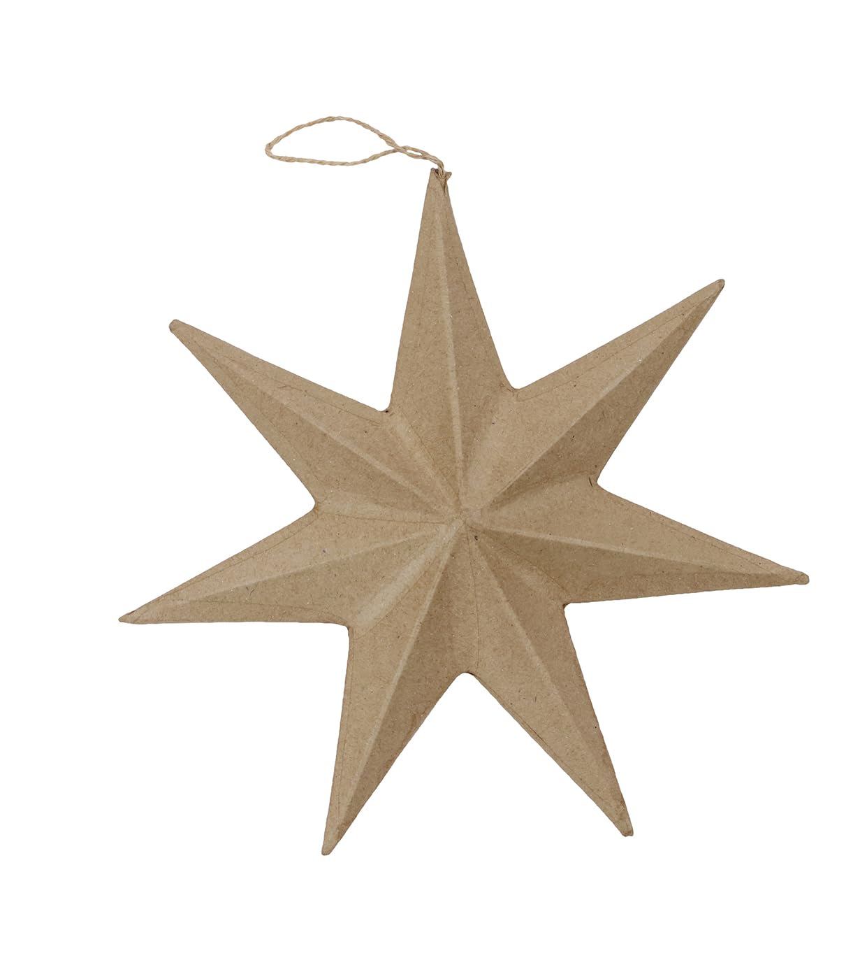 Décopatch NO011Opack - Un Lot de 2 Supports en Papier brun mâché 4,1x20x20 cm, Etoiles à suspendre