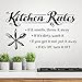 Adesivo da parete con regole della cucina, per soggiorno, soggiorno, con citazioni motivazionali, in vinile, decorazione per sala da pranzo, casa e scritti, stencil per piastrelle rimovibili