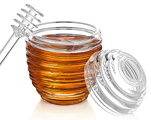 Touchstone Honey Jars With Dipper For Kitchen, Unbreakable Food Grade Acrylic Material cover