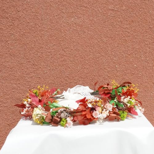 Corona de flores secas para boda miniatura 3
