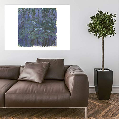 Nénuphars bleus Claude Monet affiche encadrée extra large grand tableau décoration murale mat - 5