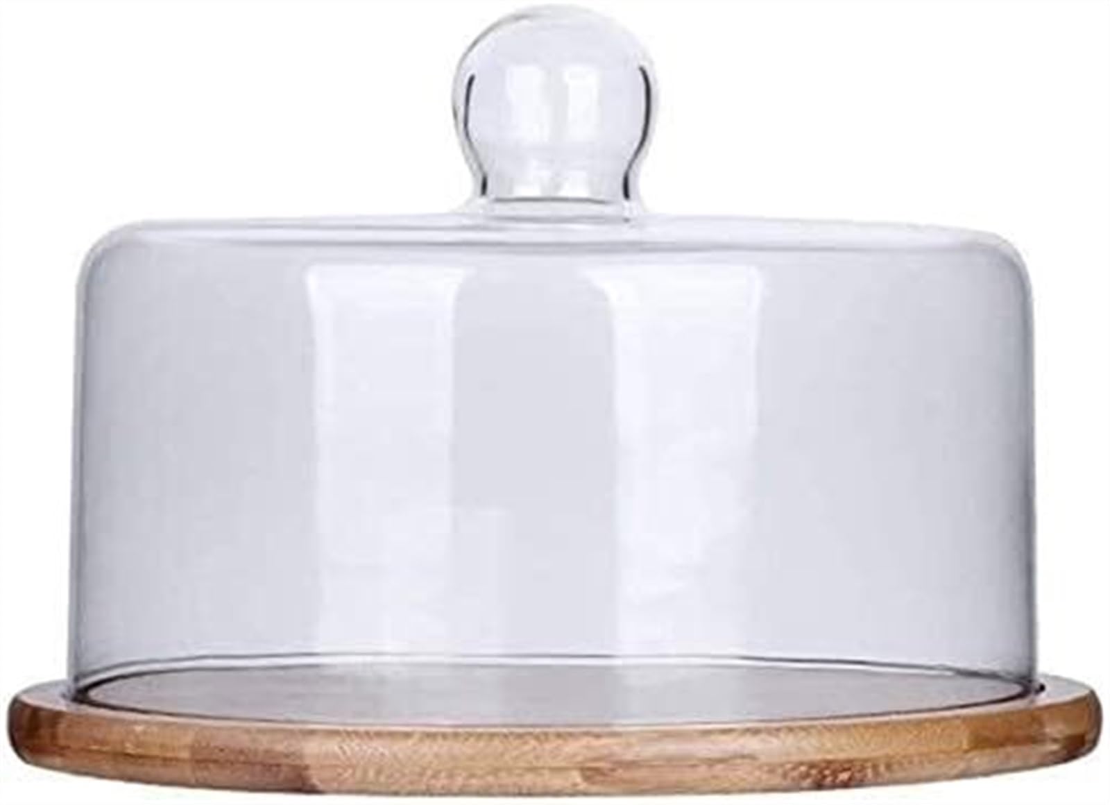 Assiette gâteau en verre clair et bois 24cm pour sublimer vos tables de fête