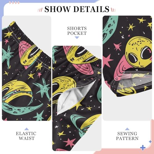 Pajama Bottoms, Abstract Alien Pattern Pajamas Pant Lounge Wear Sleep Long Pants Casual Sleepwear Pjs4