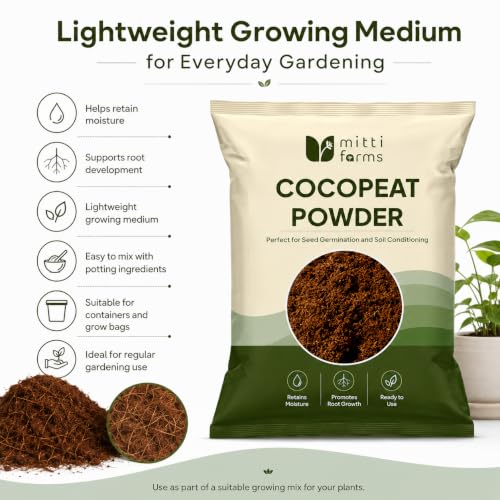 Image of Cocopeat Powder for Plants & Gardening 900 g | Coco Peat Soil Conditioner for Potting Mix, Seed Starting, Indoor & Outdoor Plants, Home Garden, Grow Bags & Pots