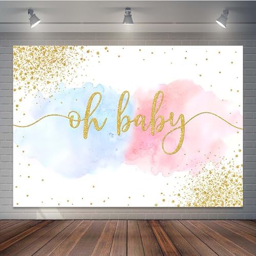 7x5ft Baby Shower Backdrop Blue White Flower Cute Bear - View #5