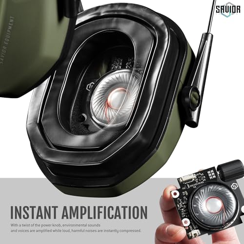 Image of Savior Equipment Apollo Electronic Earmuffs For Shooting w /Gel Ear Pads, 24dB NRR, Noise Cancelling Ear Protection Headset