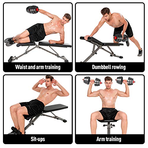 Adjustable Bench, Fitness Training Weight Bench Adjustable for Full Body Workout- Multi-Purpose Foldable Incline/Decline Bench Press (Black) - Home Fitness Guru Adjustable Bench, Fitness Training Weight Bench Adjustable for Full Body Workout- Multi-Purpose Foldable Incline/Decline Bench Press (Black) - Image 6