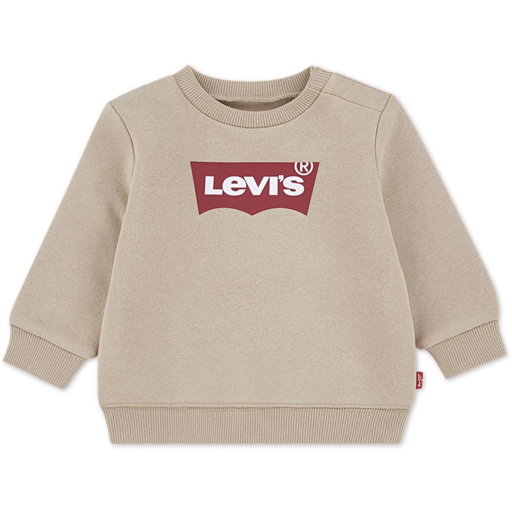 Levi's Boy's Batwing Crewneck Sweatshirt, TAN, 5 Years