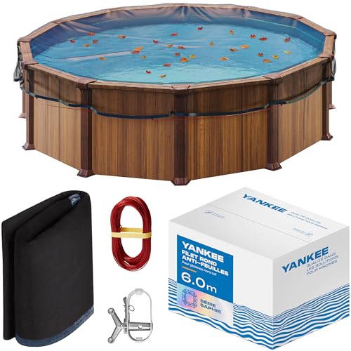 Yankee Filet à Feuilles pour Piscine Ronde - Maille 0,4 cm | Bâche de Protection Piscine Hors Sol | Empêche Feuilles & Débris | Filet Durable...