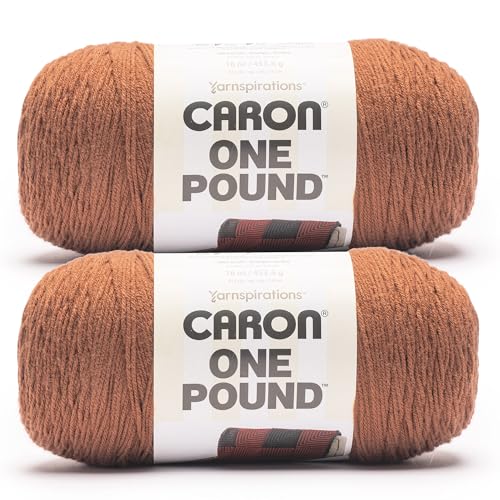Image of Caron One Pound Soft Yarn for Crocheting & Knitting, Sienna, 2-Pack | #4 Worsted Medium, Soft 100% Acrylic Yarn for Crochet, Knitting, Blankets and Crafts, 812yds, 453.6g /16oz per skein