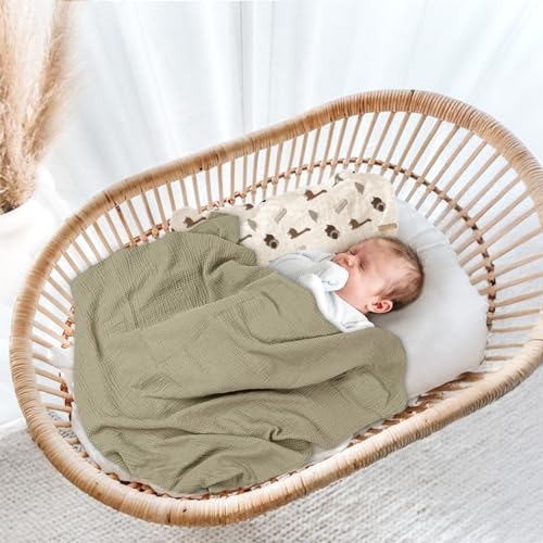 lulumoon Baby Muslin Swaddle Blankets: Soft Receiving Blanket for Newborn - Cotton Swaddling Blanket for Neutral 2Pack(Dinosaur)
