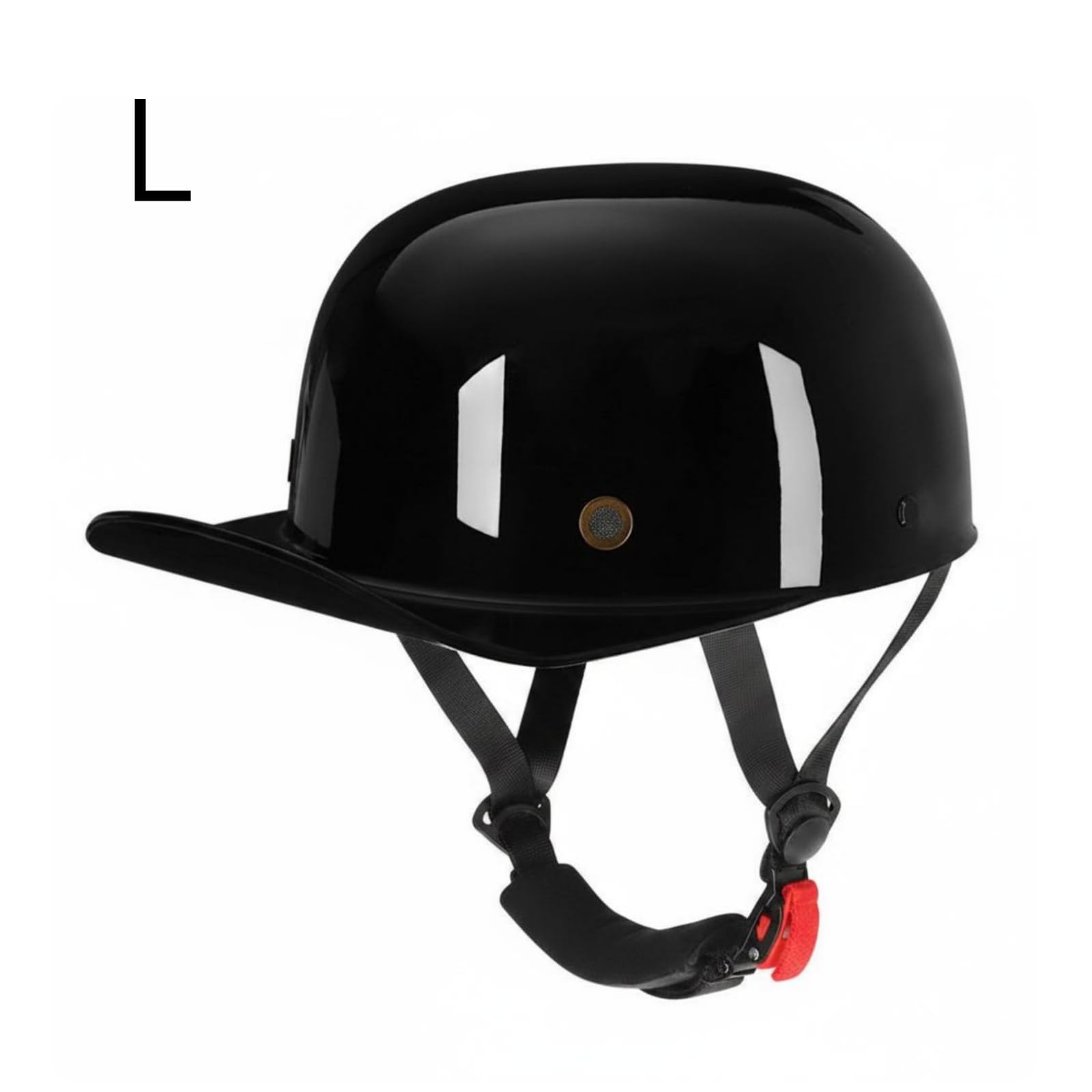 Qianly Casco a Metà Calotta Baseball Cap Casco Casco Scooter Casco Bici con Visiera in Cinturino Regolabile per Vestibilità Sicura Adatto a Commuting Viaggio, color to 1, L