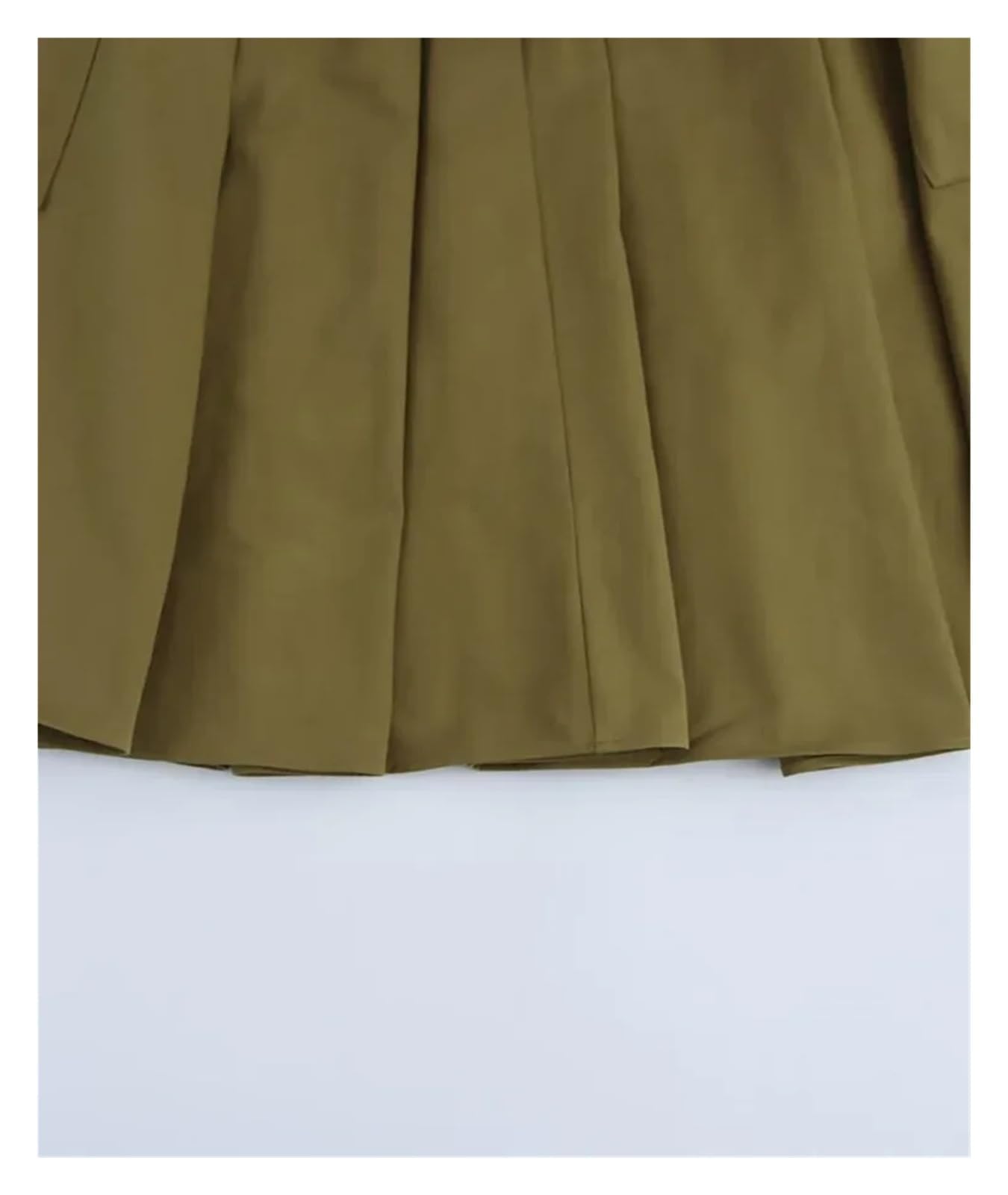 Donne con Cintura Verde Pieghe Laterali Cerniera Gonne Vintage Vita Alta Femminile Lady Gonne