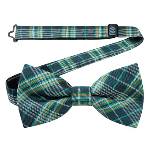 Image of HISDERN Bow Ties for Men Pretied Bowties Classic Formal Business Bow Tie Adjustable Tuxedo Bowtie for Wedding Party
