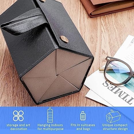 KD ZONE Sunglasses Organizer, Travel Glasses Case Storage Portable Sunglasses Storage Case Bag Foldable Eyeglasses Holder Box Eyewear Display Containers for Women Men 5 Slot 2