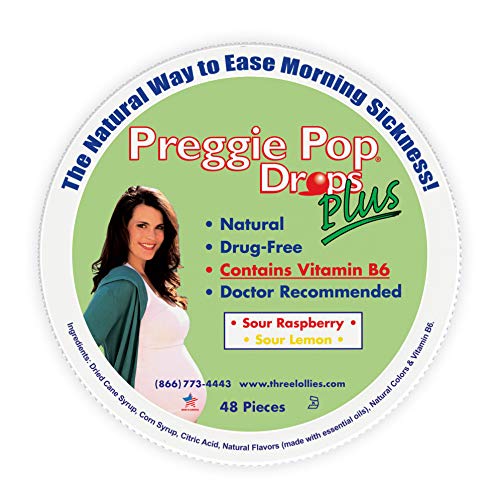 Preggie Pop Drops Plus w/ Vitamin B6, Morning Sickness Relief, 48 Count
