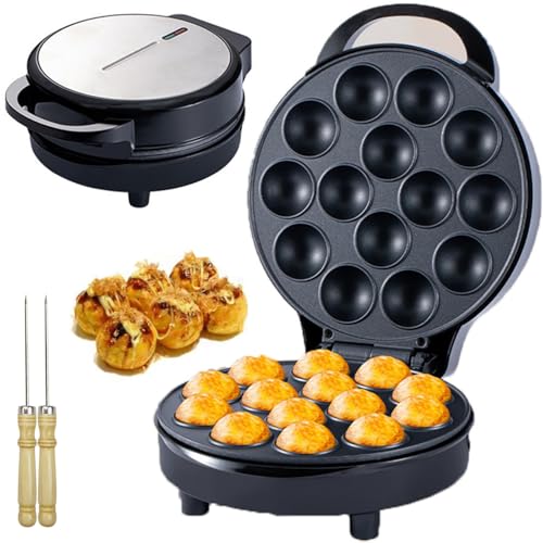 La Mejor Selección de Máquinas de hacer Takoyaki - 5 favoritos. 46 Sartén para takoyaki, máquina para Hacer takoyaki de 750 W, 14 Orificios con Revestimiento Antiadherente, sartén para Takoyaki eléctrica con Calentamiento de Doble Cara,...
