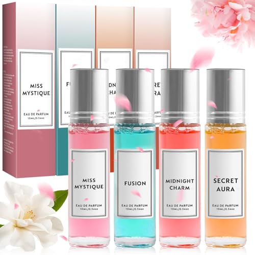 4 Piezas Perfume Feromonas Mujer, Roller Ball Perfume Pheromone...