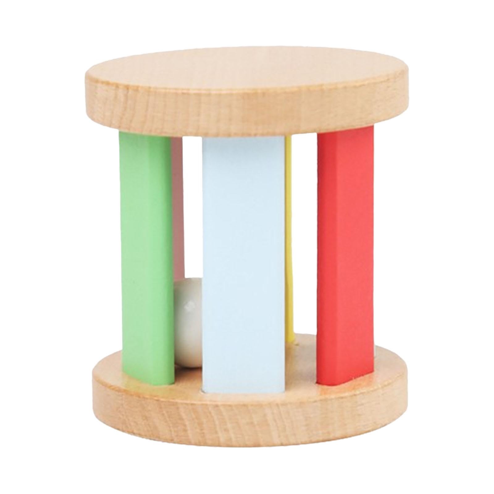 Sonajero de Madera Montessori con Campana, Juguete Rodante para Bebés de 6 Meses+, 7x7.5cm (2.76x2.95 pulgadas)