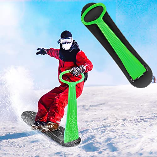Fold-Up Ski Scooter,Toddler Snowboard with Handlebar, Winter Toys Snow Sled...