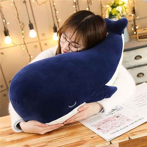 Trayosin Plüschtier Groß Weich Simulation Blau Wal Dophin Umarmungskissen Niedlicher Plüsch Puppe Spielzeug Kinder Geburtstag Geschenk
