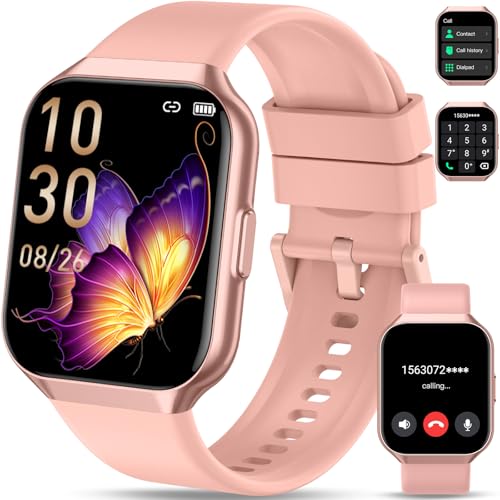 Smartwatch Herren Damen, 1.96' HD Touch Fitnessuhr mit Telefonfunktion, Smart Watch Fitness Tracker mit Pulsmesser Schlafmonitor Schrittzähler, 110+ Sportmodi IP68 Wasserdicht Sportuhr für iOS Android
