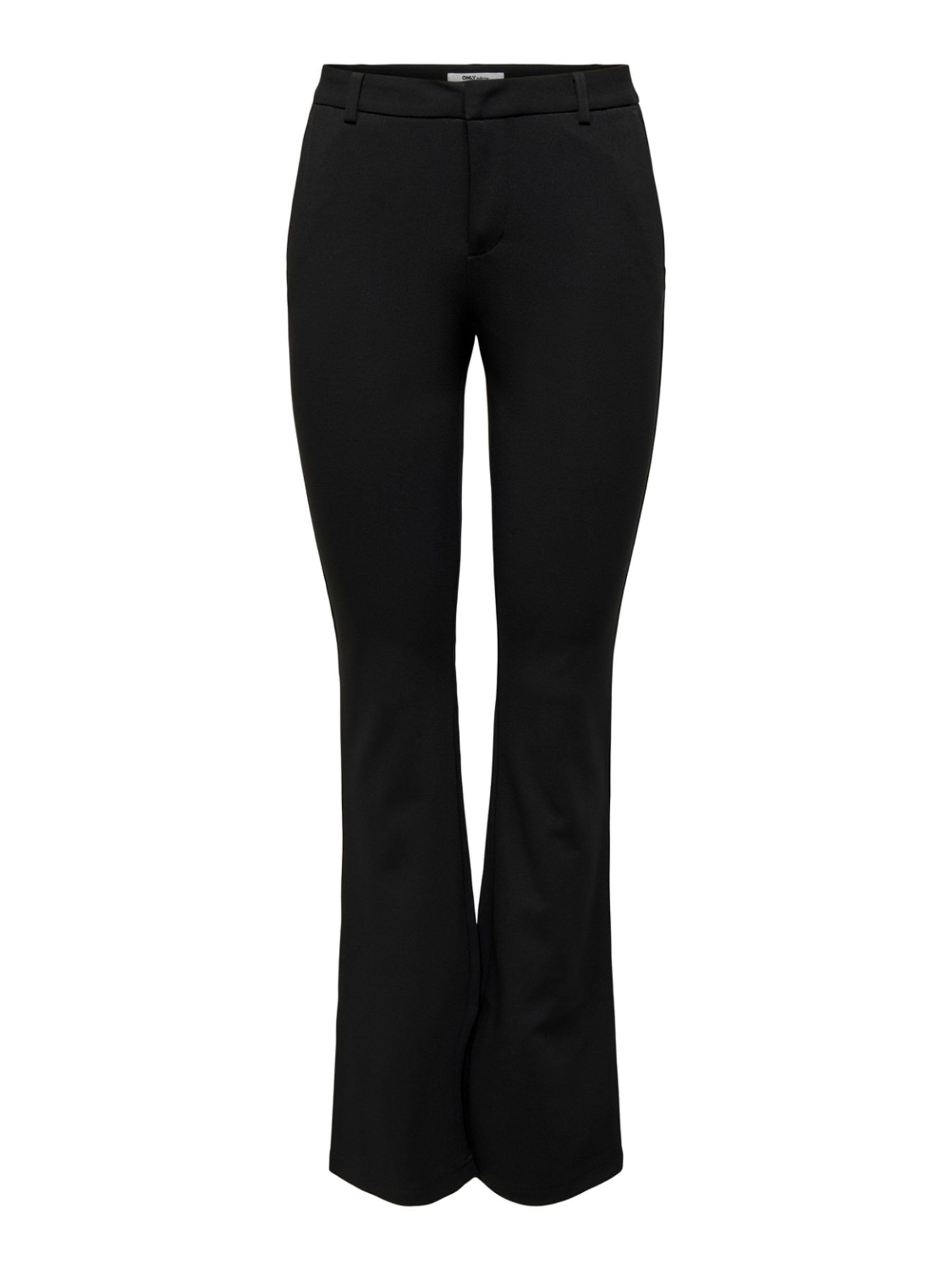 ONLY Damen ONLROCKY MID Flared Pant TLR NOOS Hose, Schwarz (Black Black), W/L30(Herstellergröße: XS)