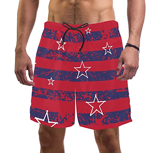 Short de bain homme rouge étoile pour les vacances à la plage