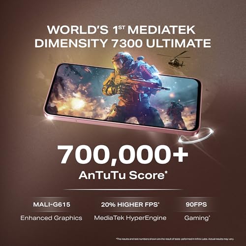 Image of Infinix Note 50x 5G+ (Sunset Spice Pink, 8GB RAM, 128GB Storage) | MediaTek D7300 Ultimate | 90FPS BGMI Gaming | 5500mAH Battery with 45W FastCharge | 650K+ AnTuTu AI