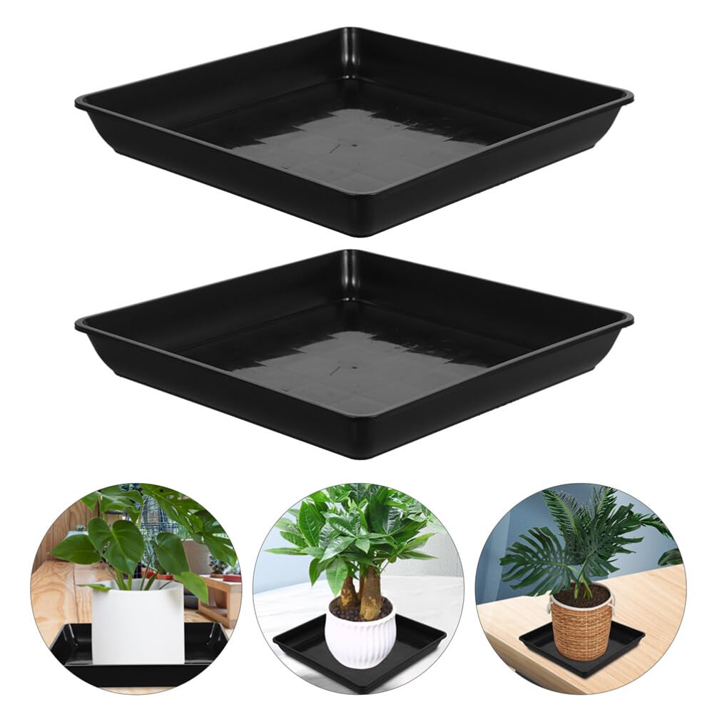 SUPVOX 16 Inch Square Plant Saucer, Thickened Plastic Drip Tray for Flower Pots, Leak-Proof Indoor Outdoor Use - Image 2
