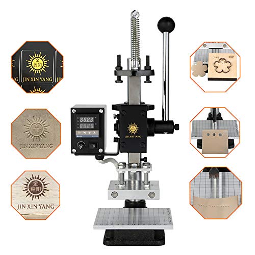 AnEssOil 110V Hot Foil Stamping Machine Manual Stamper Bronzing Card Foil Logo Embossing for PVC Leather PU Paper (8 * 10cm)