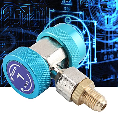 Acoplador rápido R134A para aire acondicionado, adaptador de conexión rápida, válvula extractor de núcleo (azul bajo voltaje) miniatura 4
