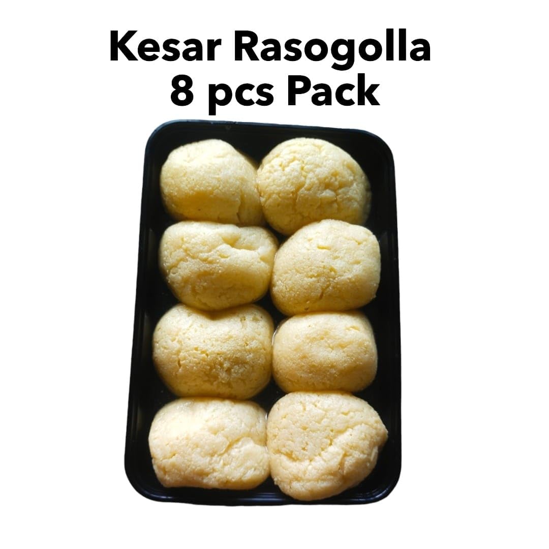 BANGLARMISTI Kesar Rasgulla | Famous Sweet of Kolkata, Saffron Flavoured Roshogolla, Soft and Delicious, Delivered All Over India, 8pcs Pack 2