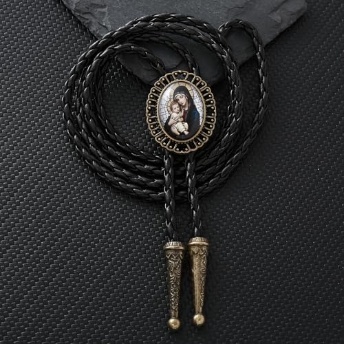 Image of Jeilwiy Bolo Tie for Men Western Cowboy Gothic Bolo Tie Necklace Halloween