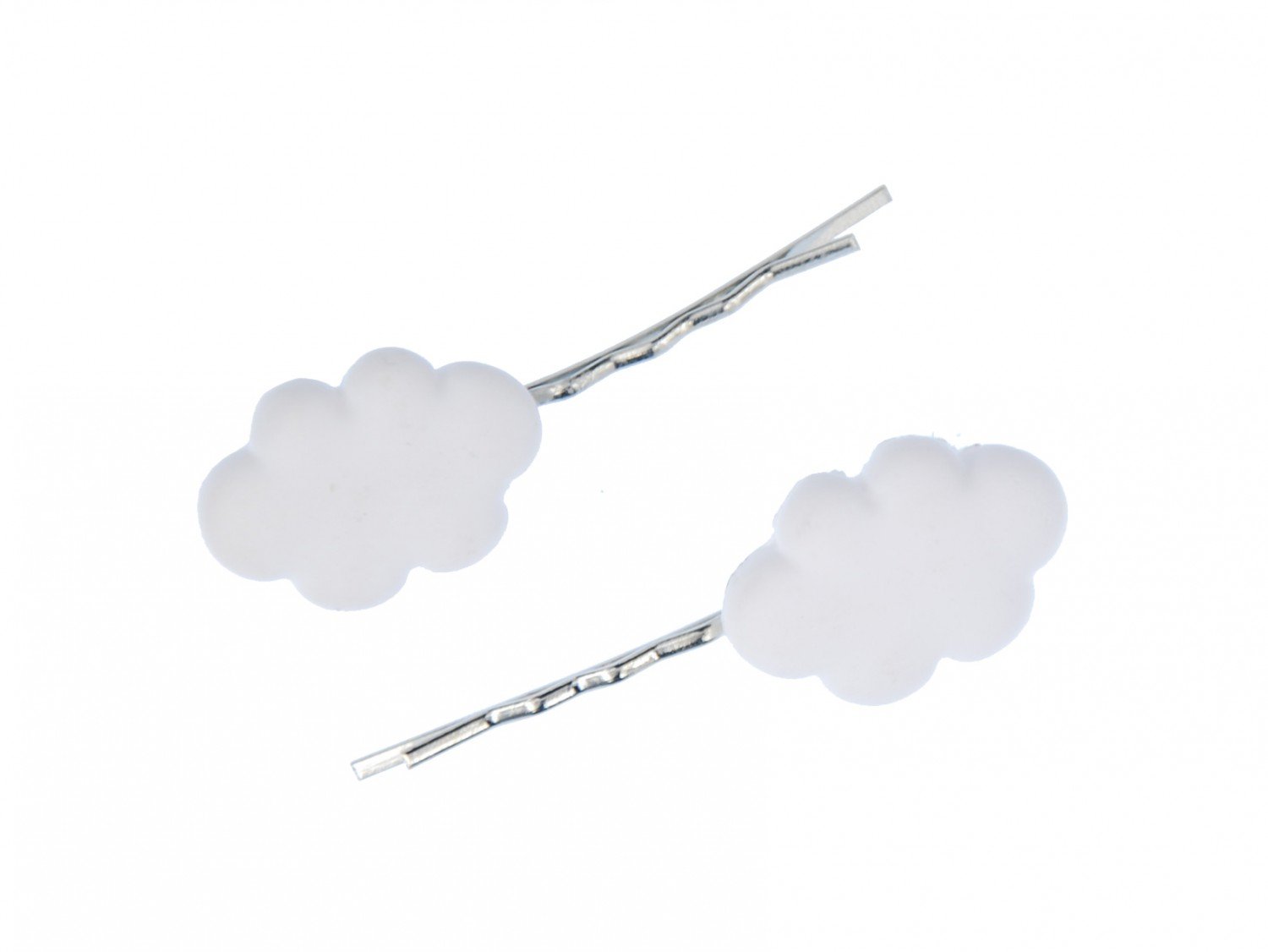 Miniblings Nuvola Set 2 Fermagli per Capelli Nuvole Cielo Arcobaleno 3D Weis - Fatto a Mano Gioielli I Accessori per Capelli Fermagli per Capelli Capelli Clip