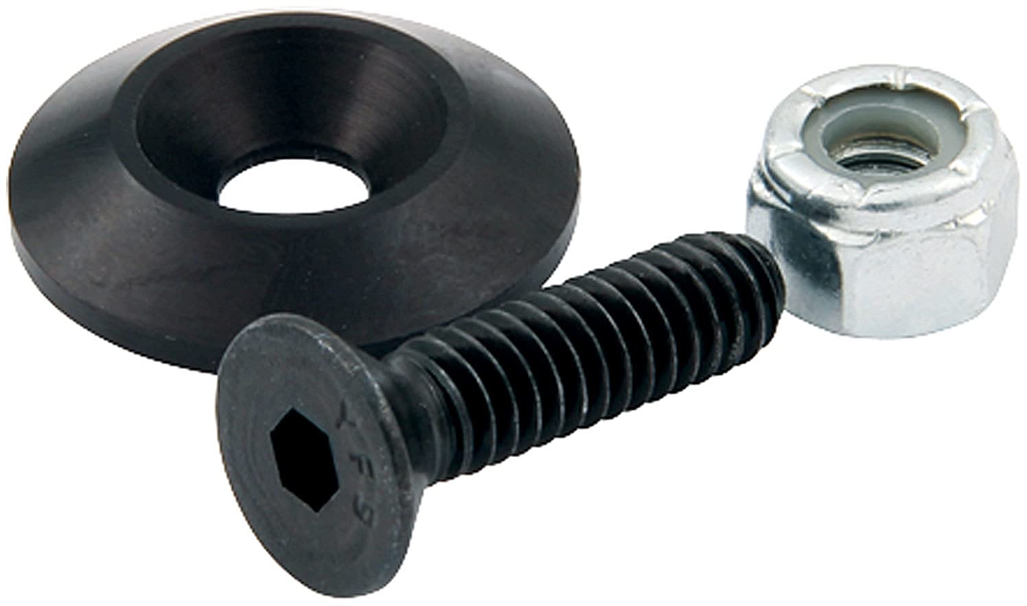 Allstar Performance ALL18635 Black 1/4" x 1" Countersunk Bolt Kit with 1-1/4" OD Washer, (Set of 10)