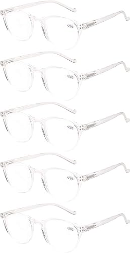 NORPERWIS - Lentes de lectura, con ajuste estándar de bisagras para lectores, para hombres o mujeres, 5 pares
