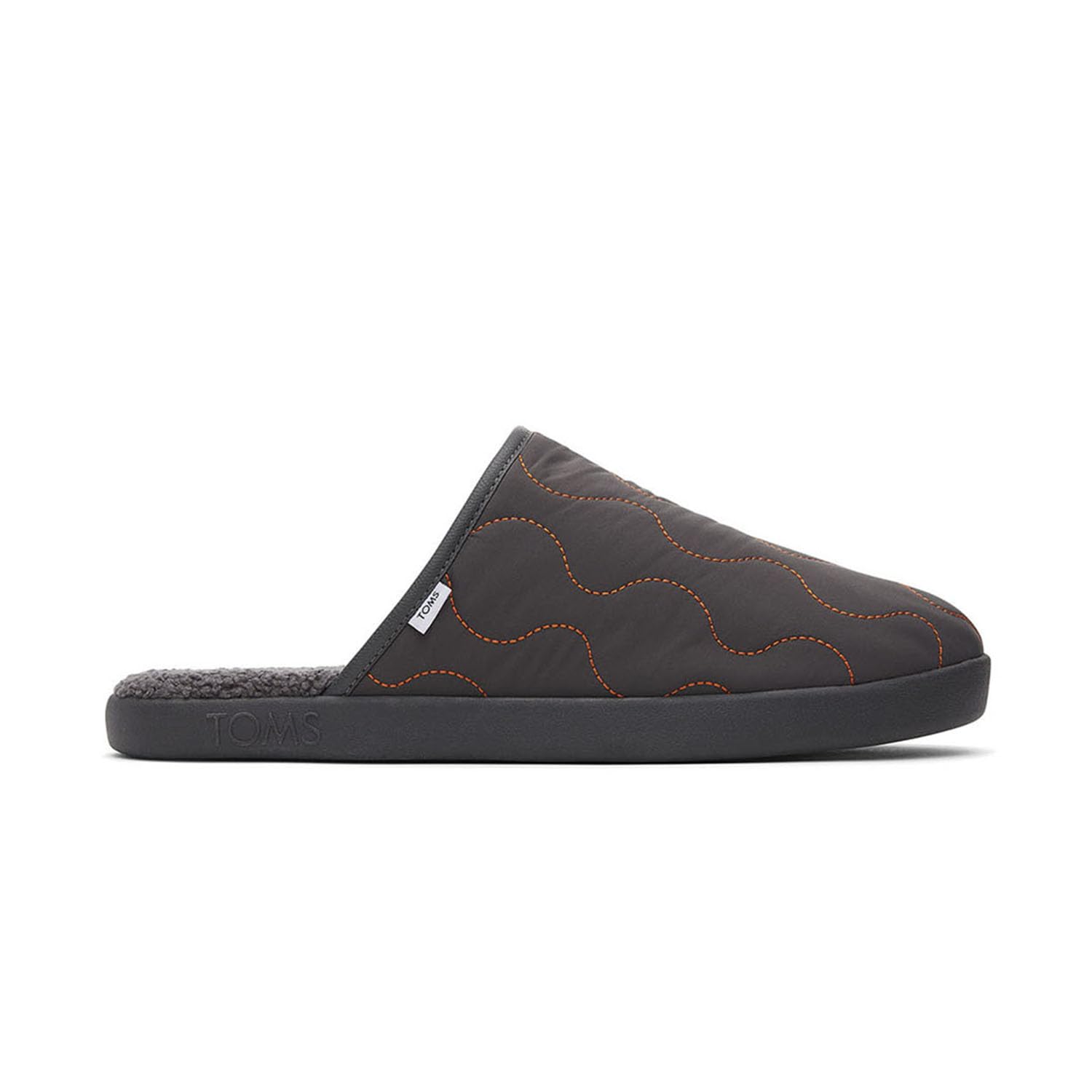 TOMS Men's Harbor Slipper, Pavement Grey Quilted Cotton Rip Stop/Faux Shearling, 6.5 UK