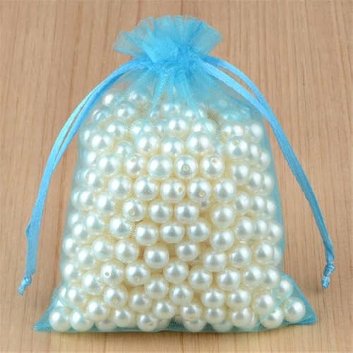 50/100 Unids/lote Bolsa De Organza Con Cordón De Color Champán Bolsas Pequeñas Paquete De Joyas Utilizado Para La Decoración Del Banquete De Boda Bag-lake blue-20x30cm-100pcs