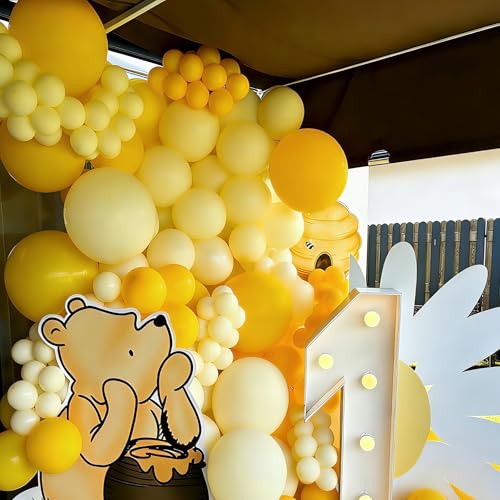 Image of YMSZ Yellow Balloons, 67pcs 12 Inch Light and Mustard Yellow Balloons for Birthday, Baby Shower, Sunflower Theme Party Decoration