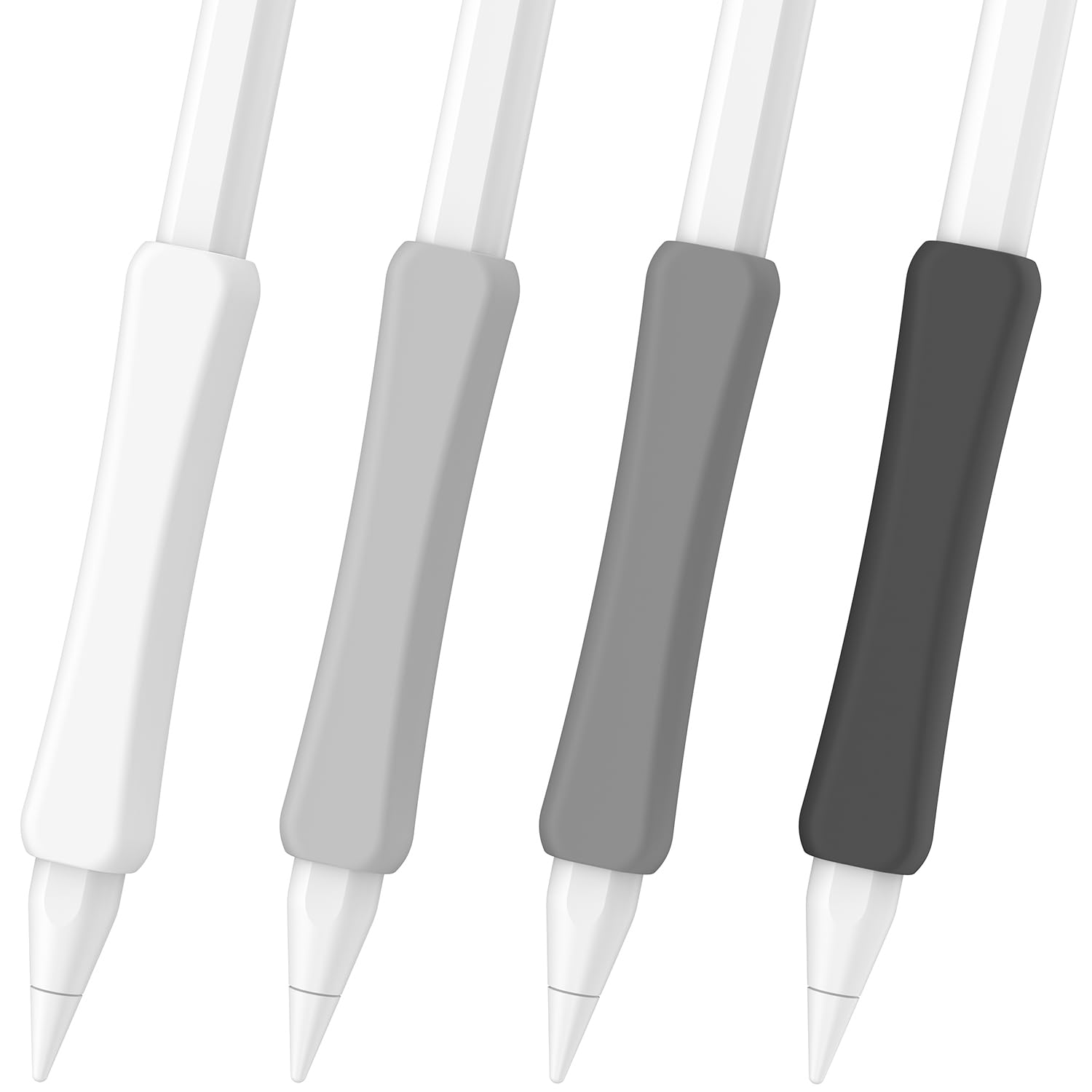 4 Pack Silicone Grip Compatible with Apple Pencil 2nd Generation, Apple Pencil USB-C & Apple Pencil Pro Ergonomic iPencil Grip (White/Light Grey/Dark Grey/Black)-image-33
