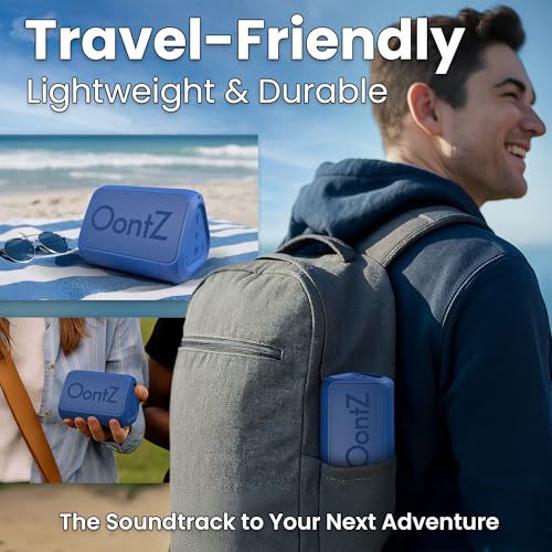 Image of OontZ Angle Solo Compact Bluetooth Speaker, 14-Hour Playtime, Blue