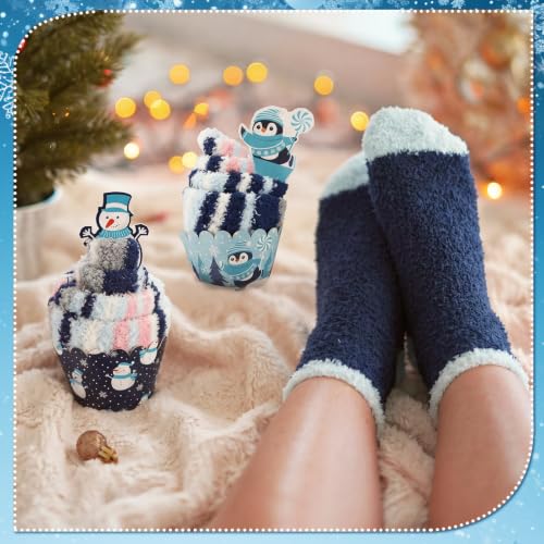 Image of Suhine Christmas Cupcake Fuzzy Socks Women