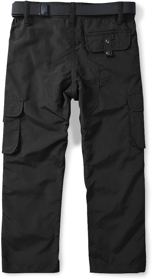 OCHENTA Men's & Boy's Pull on Casual Cargo Hiking Pants, Quick Dry Outdoor Camping Fishing