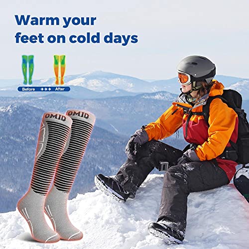 Omid Ski Socks, Merino Wool Snow Socks Long Otc Snowboard Socks Non-Slip Cuff Warm Socks For Men Women Skiing/Snowboarding #TOP1