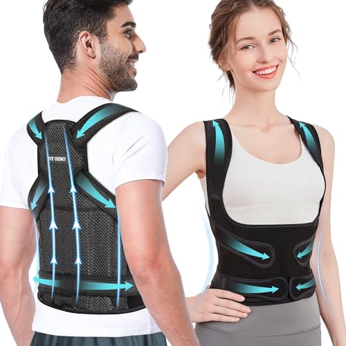 Correcteur De Posture Dorsale Réglable - Soutien Lombaire Pour Hommes Et Femmes, Noir, Tailles S à 2XL