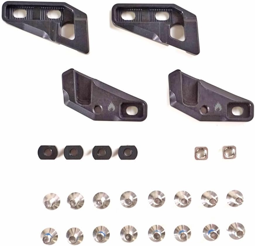 Fixie Through-Mount Clips | Durable Reliable Lightweight Aluminum Easy-to-Install Splitboard Fixie Clips for Downhill Riding & Touring & All Mountain, Black