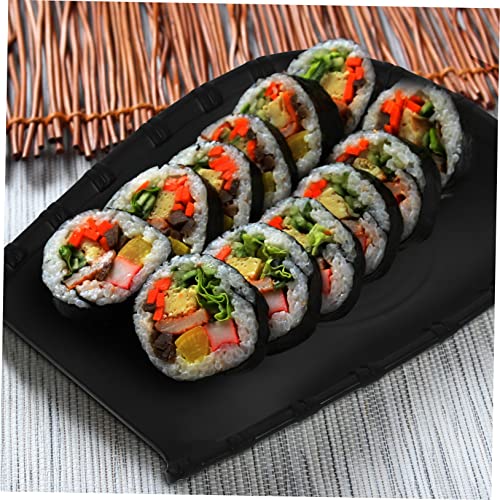 Plato decorativo para sushi negro mate de melamina miniatura 4