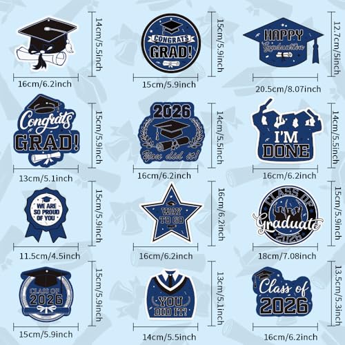 Image of Graduation Hanging Swirls Decorations, Blue and Black Graduation Party Decorations, 30PCS Class of 2026 Streamers Ornaments for Classroom Ceiling Office High School College Congrats Grad Party Favors