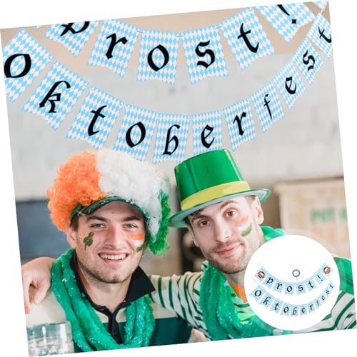 Cabilock 2 Sätze Oktoberfest Bierfahnen Und Banner Und Schilder Bierparty-dekoration Festivalfahnen Mit Stangen Wimpelbanner Festival-banner Bierfest-banner Pole Foto Girlande Papier